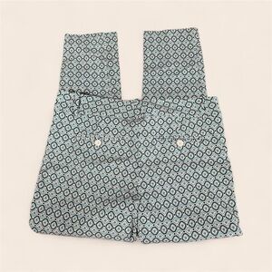 The Limited Teal and Black Geo Ankle Pants